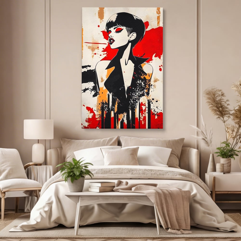 Tablou Canvas Premium, LuxCanva® G1111, Arta Rebeliunii, Rosu, Graffiti, Joc, Strada, Haos, Culoare, Seductie, Rebela, Pictura, Expozitie, Living, Dormitor