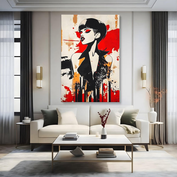 Tablou Canvas Premium, LuxCanva® G1111, Arta Rebeliunii, Rosu, Graffiti, Joc, Strada, Haos, Culoare, Seductie, Rebela, Pictura, Expozitie, Living, Dormitor
