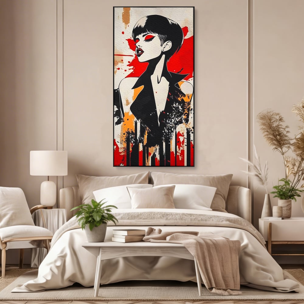 Tablou Canvas Premium, LuxCanva® G1111, Arta Rebeliunii, Rosu, Graffiti, Joc, Strada, Haos, Culoare, Seductie, Rebela, Pictura, Expozitie, Living, Dormitor