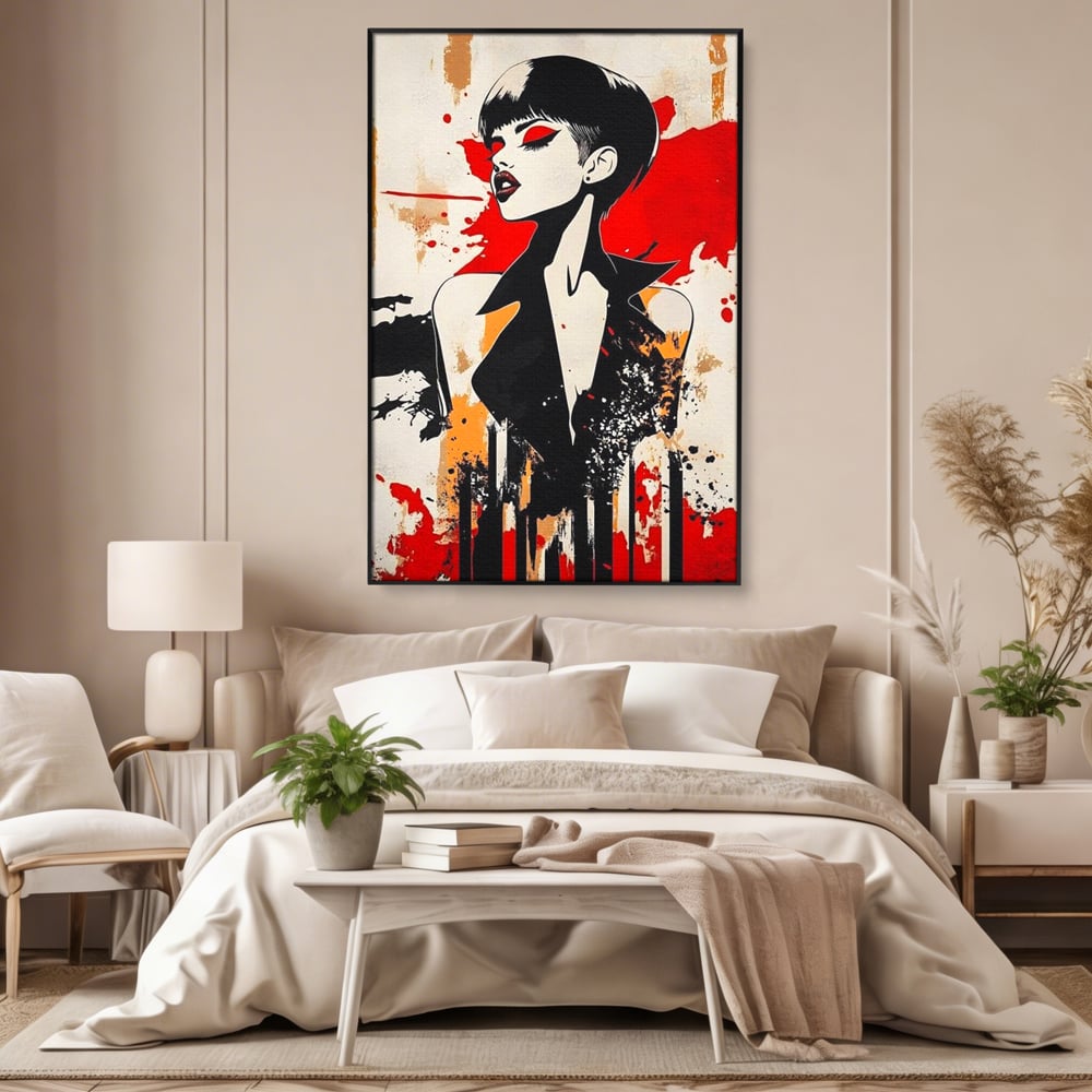 Tablou Canvas Premium, LuxCanva® G1111, Arta Rebeliunii, Rosu, Graffiti, Joc, Strada, Haos, Culoare, Seductie, Rebela, Pictura, Expozitie, Living, Dormitor