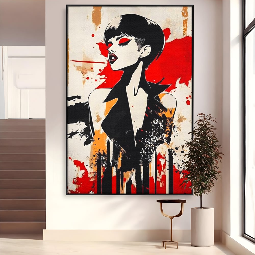 Tablou Canvas Premium, LuxCanva® G1111, Arta Rebeliunii, Rosu, Graffiti, Joc, Strada, Haos, Culoare, Seductie, Rebela, Pictura, Expozitie, Living, Dormitor
