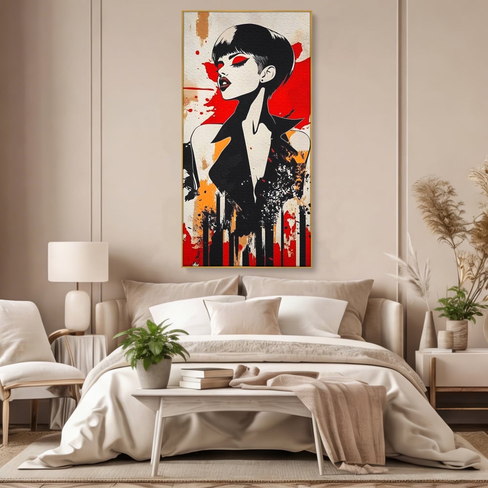 Tablou Canvas Premium, LuxCanva® G1111, Arta Rebeliunii, Rosu, Graffiti, Joc, Strada, Haos, Culoare, Seductie, Rebela, Pictura, Expozitie, Living, Dormitor