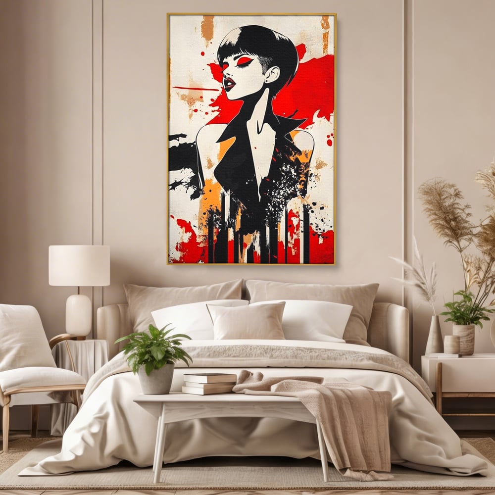 Tablou Canvas Premium, LuxCanva® G1111, Arta Rebeliunii, Rosu, Graffiti, Joc, Strada, Haos, Culoare, Seductie, Rebela, Pictura, Expozitie, Living, Dormitor