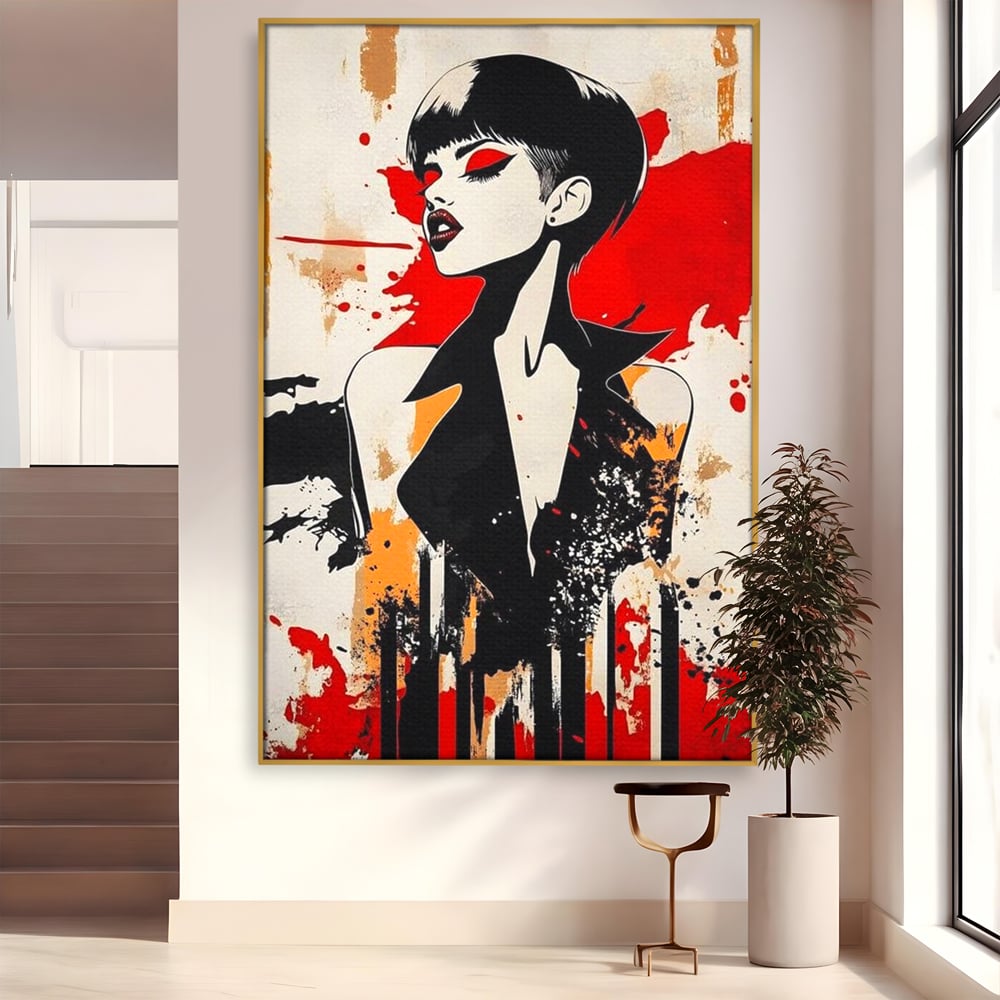 Tablou Canvas Premium, LuxCanva® G1111, Arta Rebeliunii, Rosu, Graffiti, Joc, Strada, Haos, Culoare, Seductie, Rebela, Pictura, Expozitie, Living, Dormitor
