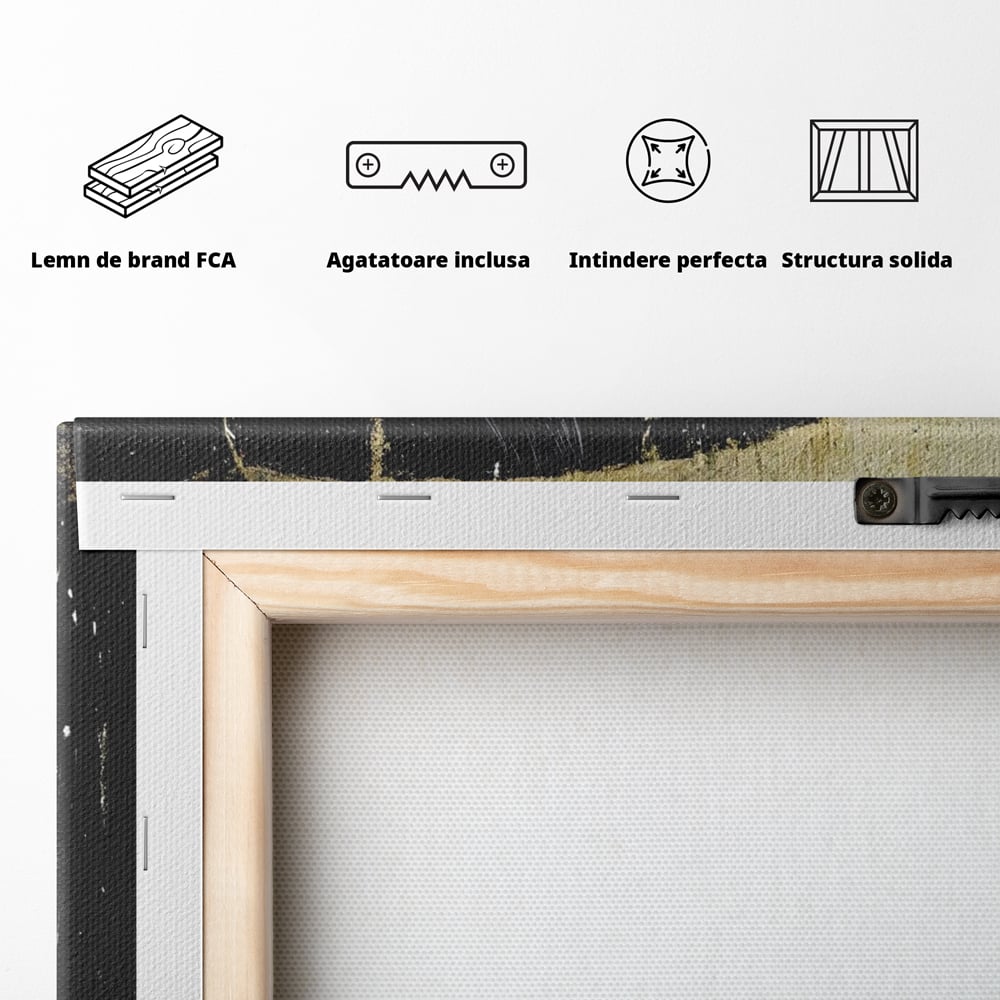 Tablou Canvas Premium, LuxCanva® G1112, Glamour In Ploaie, Picaturi, Umbrela, Gold, Ochelari, Stil, Rafinament, Cinematic, Artista, Living, Dormitor