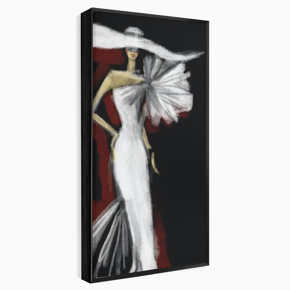 Tablou Canvas Premium, LuxCanva® G1113, Eleganta Absoluta, Catwalk, Alb, Stil, Glamour, Eleganta, Couture, Chic, Diva, Rochie, Living, Dormitor