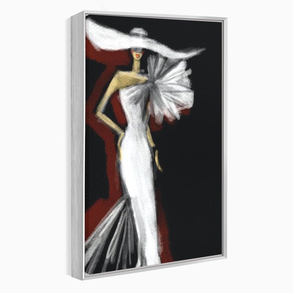 Tablou Canvas Premium, LuxCanva® G1113, Eleganta Absoluta, Catwalk, Alb, Stil, Glamour, Eleganta, Couture, Chic, Diva, Rochie, Living, Dormitor