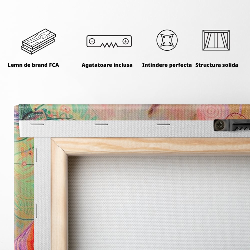Tablou Canvas Premium, LuxCanva® G1114, Vis Pastel,  Curcubeu, Pastelat, Magie, Cromatica, Zana, Padure, Simbolism, Arta, Living, Dormitor