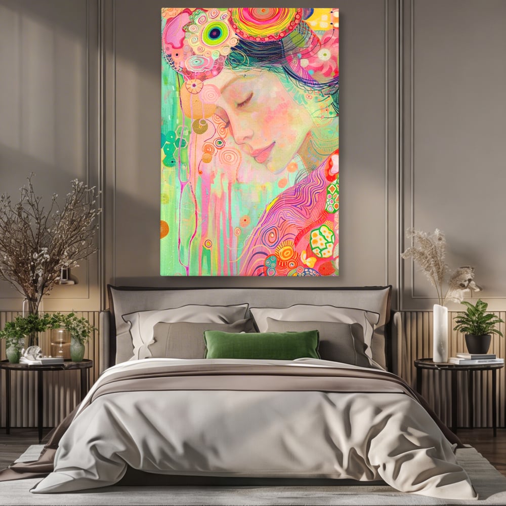 Tablou Canvas Premium, LuxCanva® G1114, Vis Pastel,  Curcubeu, Pastelat, Magie, Cromatica, Zana, Padure, Simbolism, Arta, Living, Dormitor