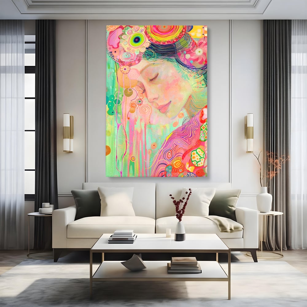 Tablou Canvas Premium, LuxCanva® G1114, Vis Pastel,  Curcubeu, Pastelat, Magie, Cromatica, Zana, Padure, Simbolism, Arta, Living, Dormitor