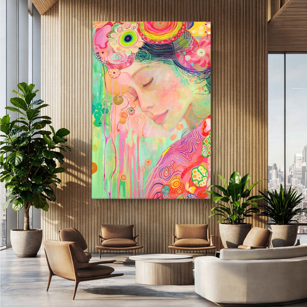 Tablou Canvas Premium, LuxCanva® G1114, Vis Pastel,  Curcubeu, Pastelat, Magie, Cromatica, Zana, Padure, Simbolism, Arta, Living, Dormitor