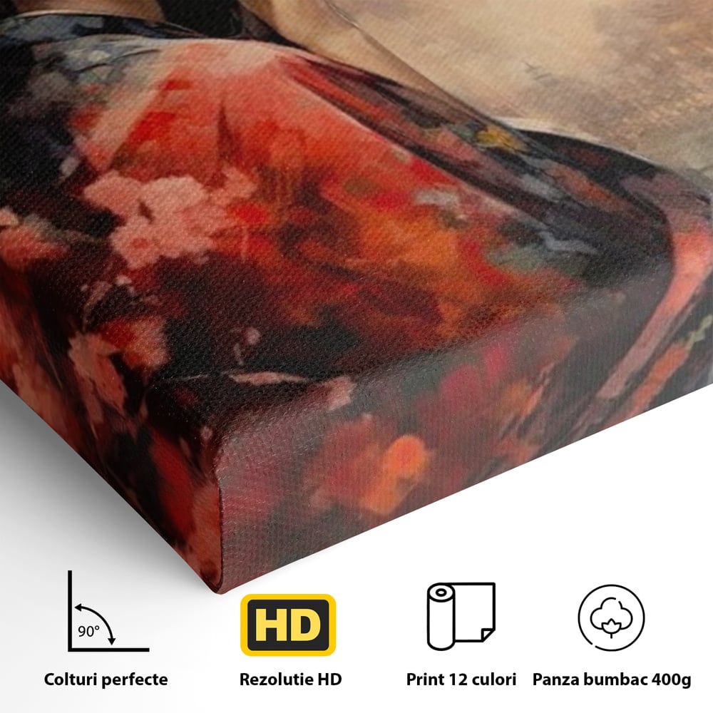Leinwand Premium Leinwand Wandbilder, LuxCanva® G1116, Japanische Eleganz, Eis, Wind, Kirsche, Japanisch, Regenschirm, Schirm, Rosa, Kyoto, Asiatisch, Wohnen, Schlafzimmer