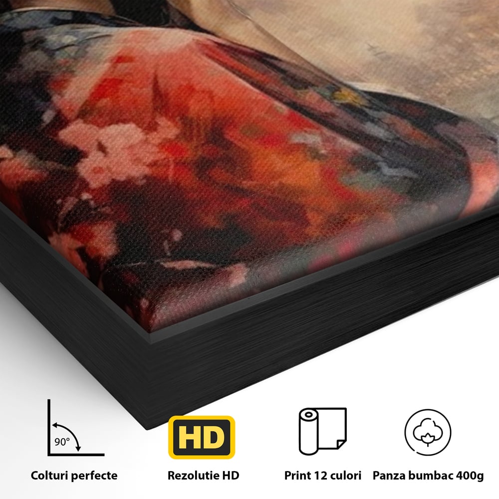 Leinwand Premium Leinwand Wandbilder, LuxCanva® G1116, Japanische Eleganz, Eis, Wind, Kirsche, Japanisch, Regenschirm, Schirm, Rosa, Kyoto, Asiatisch, Wohnen, Schlafzimmer