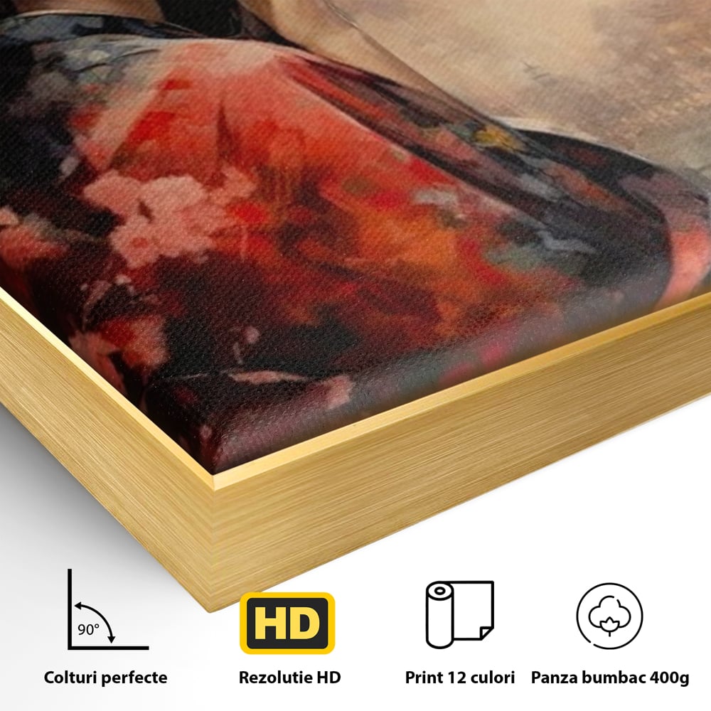 Leinwand Premium Leinwand Wandbilder, LuxCanva® G1116, Japanische Eleganz, Eis, Wind, Kirsche, Japanisch, Regenschirm, Schirm, Rosa, Kyoto, Asiatisch, Wohnen, Schlafzimmer