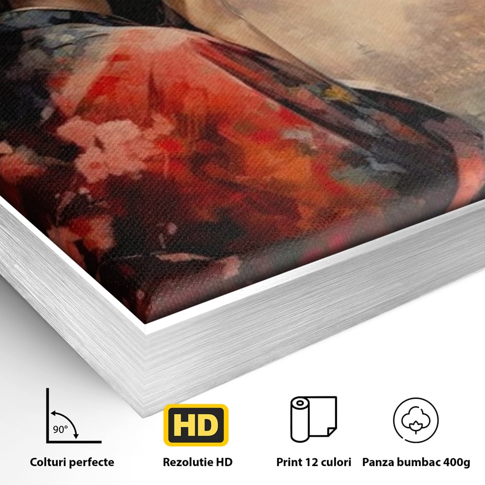 Leinwand Premium Leinwand Wandbilder, LuxCanva® G1116, Japanische Eleganz, Eis, Wind, Kirsche, Japanisch, Regenschirm, Schirm, Rosa, Kyoto, Asiatisch, Wohnen, Schlafzimmer