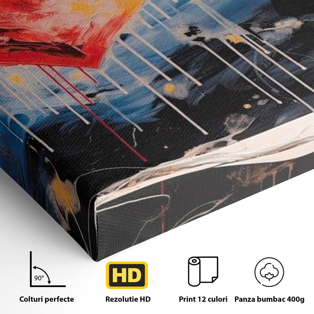 Tablou Canvas Premium, LuxCanva® G1117, Inima si Pahar, Noapte, Iubire, Femeie, Visare, Dor, Dragoste, Indragostita, Vin, Romantism, Living, Dormitor