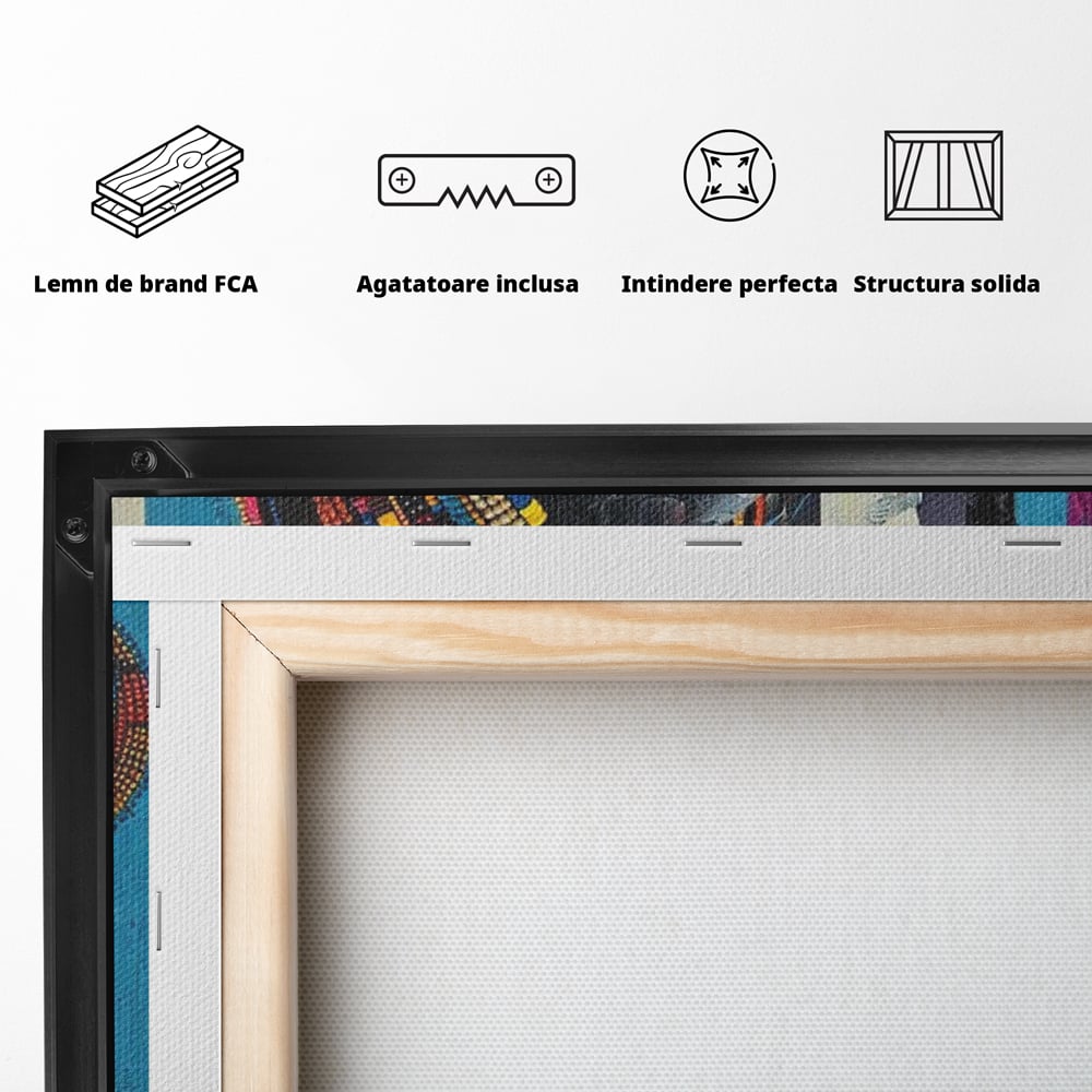 Leinwand Premium Canvas Wandkunst, LuxCanva® G1118, Afrikanische Geschichte, Farben, Perlen, Stammesgeschichte, Kontraste, Geist, Perlen, Geist, Identität, Profil, Eleganz, Wohnen, Schlafzimmer