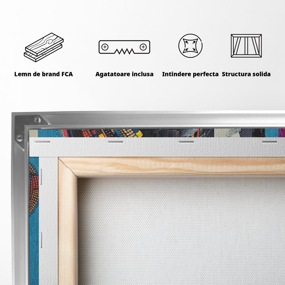 Leinwand Premium Canvas Wandkunst, LuxCanva® G1118, Afrikanische Geschichte, Farben, Perlen, Stammesgeschichte, Kontraste, Geist, Perlen, Geist, Identität, Profil, Eleganz, Wohnen, Schlafzimmer