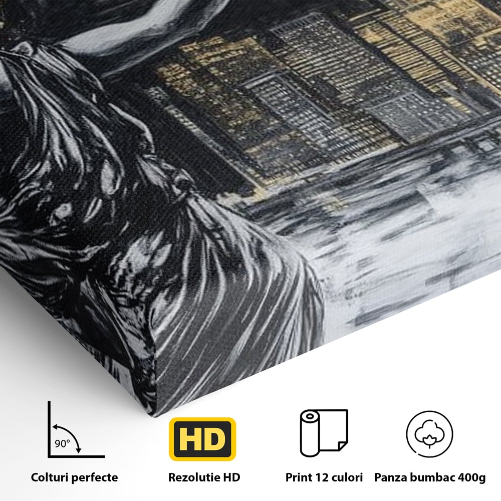 Tablou Canvas Premium, LuxCanva® G1119, Orasul si Tacerea, Craniu, City, Apus, Dialog, Eternitate, Destin, Viitor, Luna, Abstract, Living, Dormitor