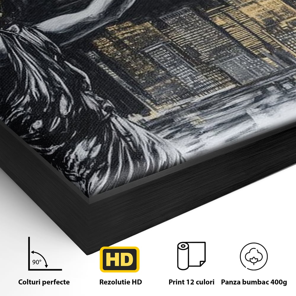 Tablou Canvas Premium, LuxCanva® G1119, Orasul si Tacerea, Craniu, City, Apus, Dialog, Eternitate, Destin, Viitor, Luna, Abstract, Living, Dormitor