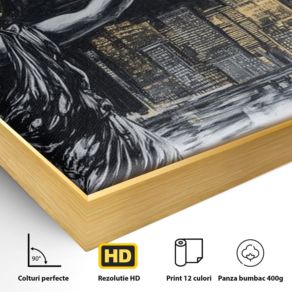 Tablou Canvas Premium, LuxCanva® G1119, Orasul si Tacerea, Craniu, City, Apus, Dialog, Eternitate, Destin, Viitor, Luna, Abstract, Living, Dormitor