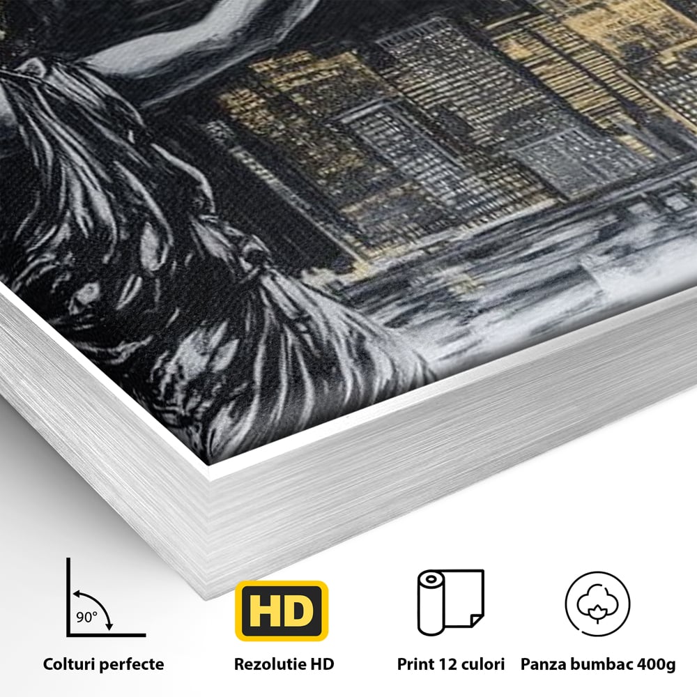 Tablou Canvas Premium, LuxCanva® G1119, Orasul si Tacerea, Craniu, City, Apus, Dialog, Eternitate, Destin, Viitor, Luna, Abstract, Living, Dormitor