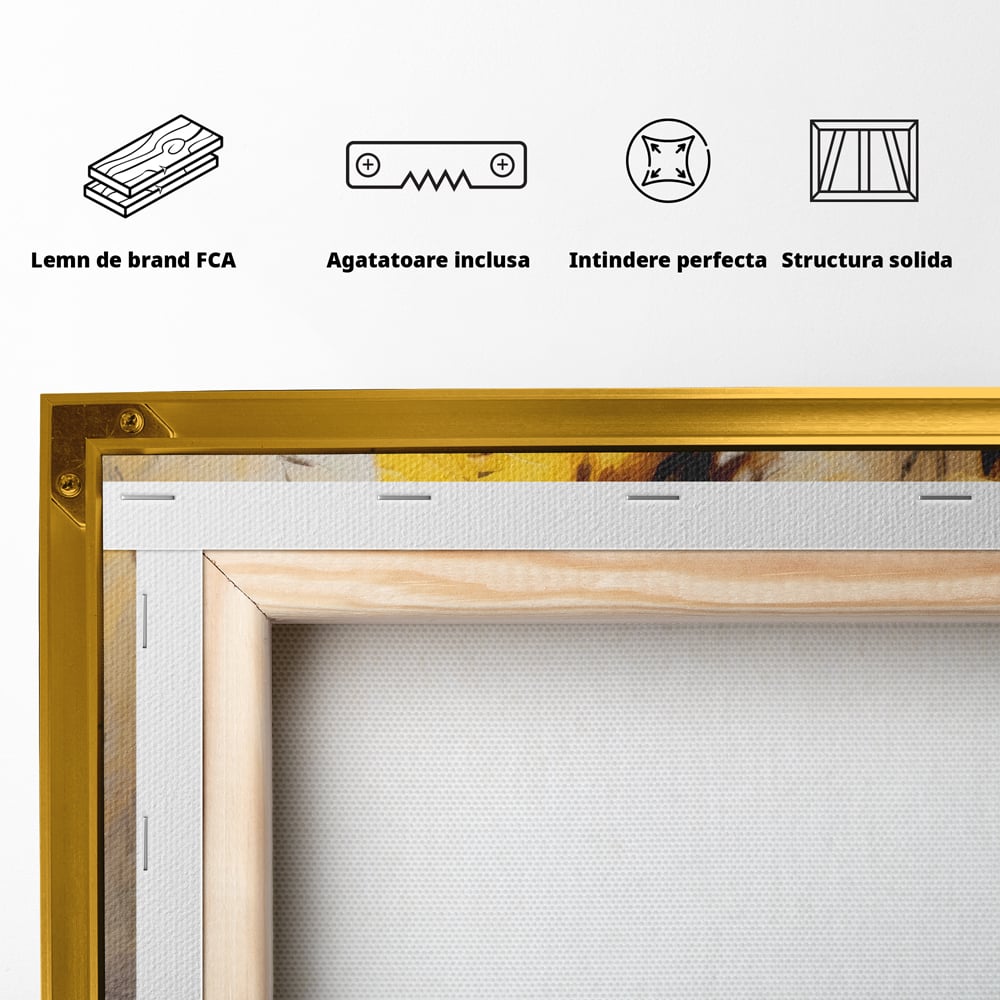 Tablou Canvas Premium, LuxCanva® G1121, Plimbare Prin Amintiri, Frunze, Galben, Toamna, Vant, Palarie, Vise, Eleganta, Natura, Romantism, Living, Dormitor