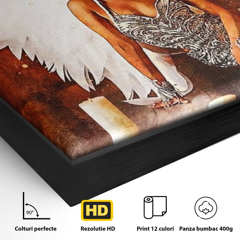 Tablou Canvas Premium, LuxCanva® G1122, Ingerul Seductiei, Inger, Aripi, Foc, Mister, Lumanari, Divin, Aura, Dramatic, Flacari, Gratie, Lumina, Living, Dormitor