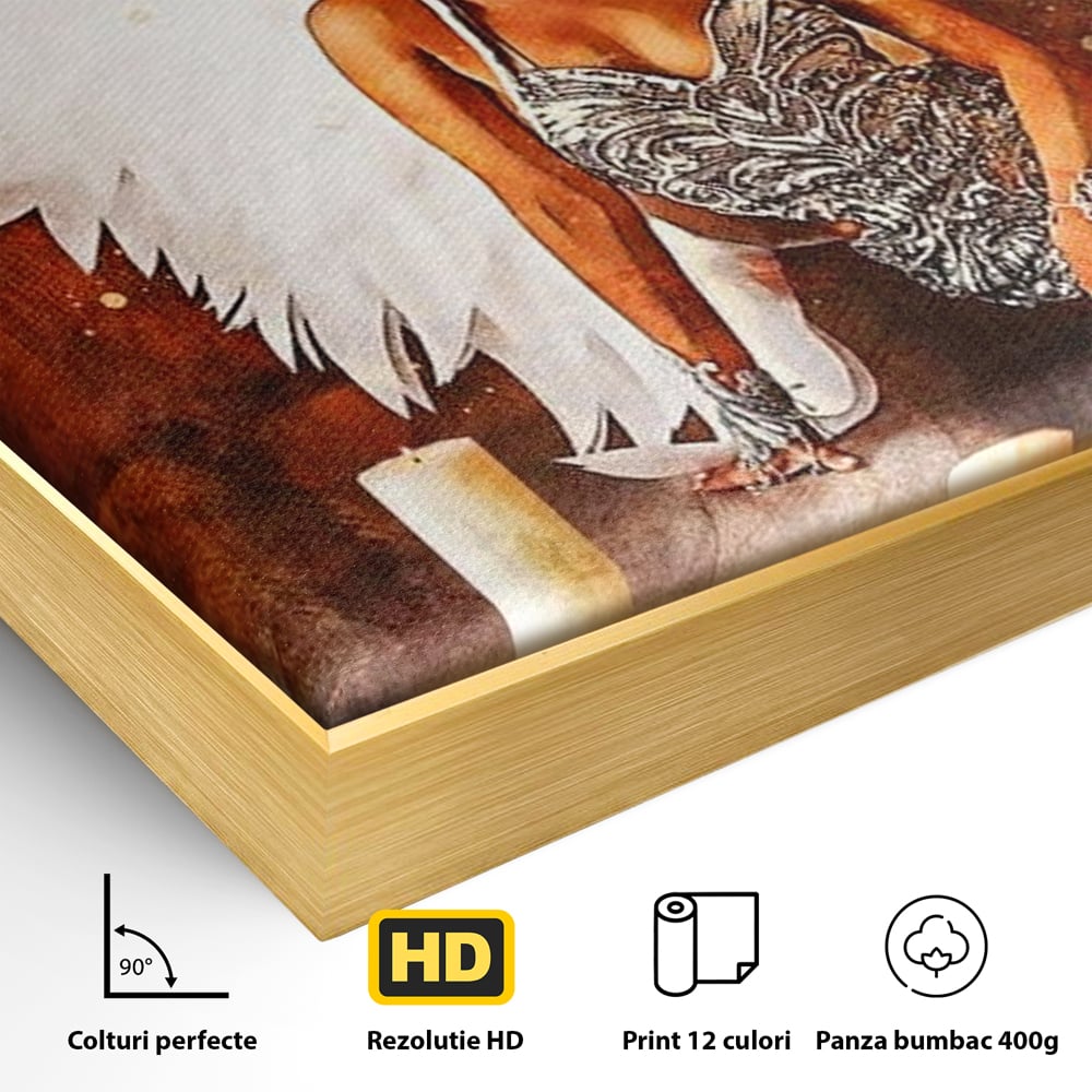 Tablou Canvas Premium, LuxCanva® G1122, Ingerul Seductiei, Inger, Aripi, Foc, Mister, Lumanari, Divin, Aura, Dramatic, Flacari, Gratie, Lumina, Living, Dormitor