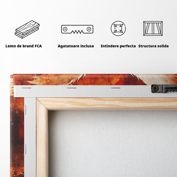 Tablou Canvas Premium, LuxCanva® G1122, Ingerul Seductiei, Inger, Aripi, Foc, Mister, Lumanari, Divin, Aura, Dramatic, Flacari, Gratie, Lumina, Living, Dormitor