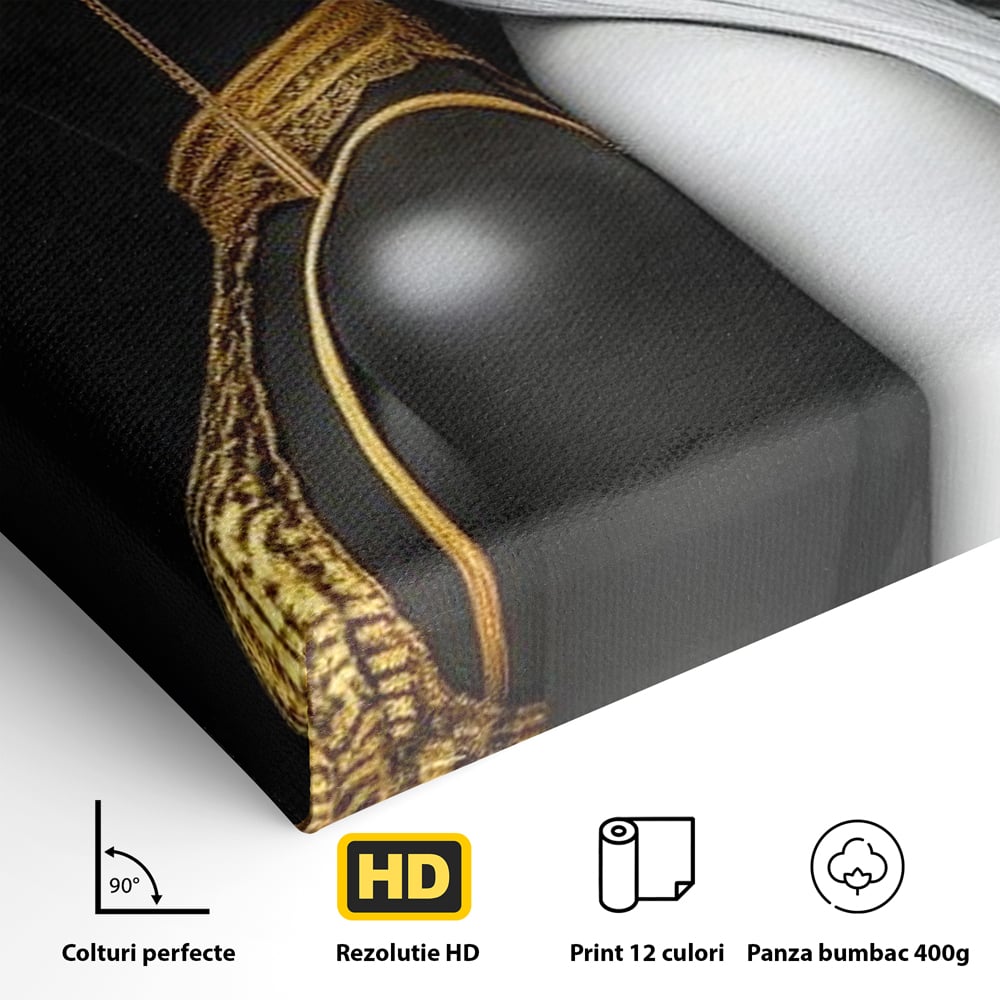 Tablou Canvas Premium, LuxCanva® G1124, Lumini si Umbre, Contrast, Alb, Negru, Dualitate, Feminina, Argint, Yin, Yang, Aur, Fete, Living, Dormitor