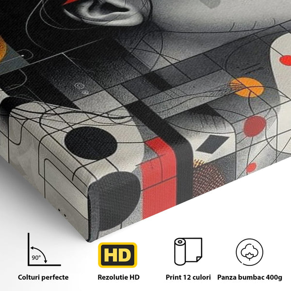 Tablou Canvas Premium, LuxCanva® G1125, Arhitectura Gandului, Abstract, Geometric, Digital, Tehnologie, Suflet, Visare, Neuronal, Conexiune, Living, Dormitor