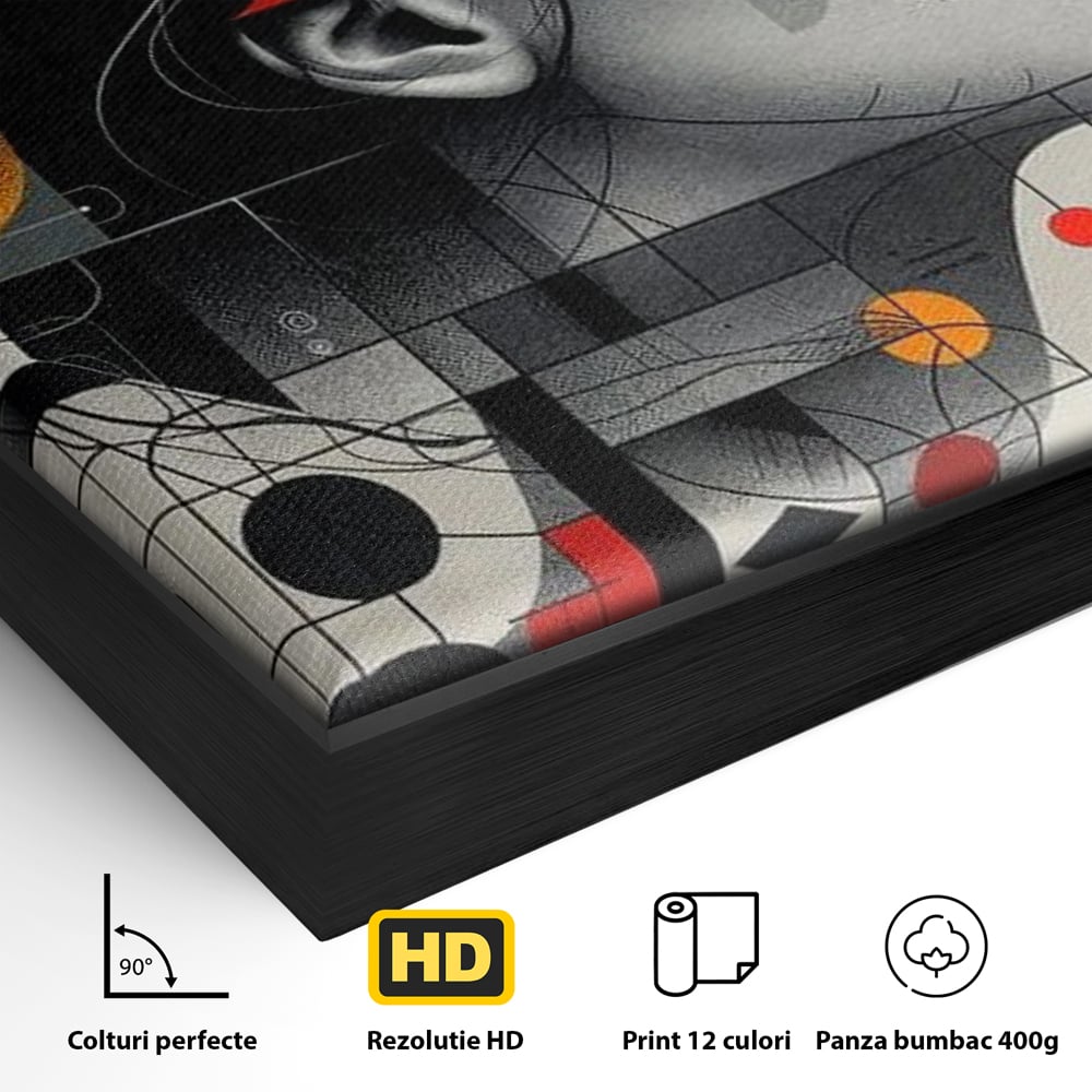 Tablou Canvas Premium, LuxCanva® G1125, Arhitectura Gandului, Abstract, Geometric, Digital, Tehnologie, Suflet, Visare, Neuronal, Conexiune, Living, Dormitor