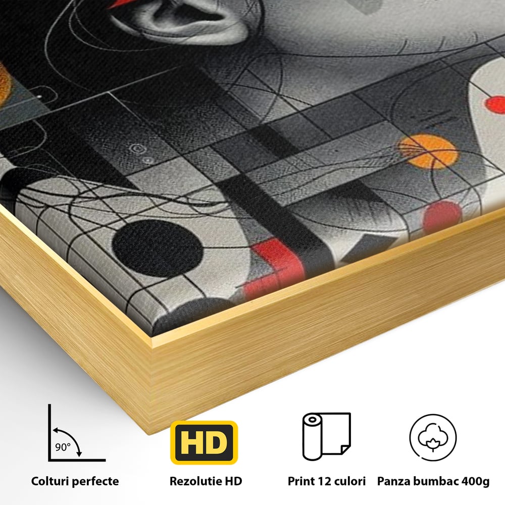 Tablou Canvas Premium, LuxCanva® G1125, Arhitectura Gandului, Abstract, Geometric, Digital, Tehnologie, Suflet, Visare, Neuronal, Conexiune, Living, Dormitor