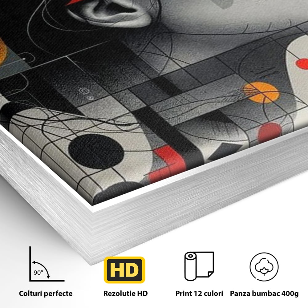 Tablou Canvas Premium, LuxCanva® G1125, Arhitectura Gandului, Abstract, Geometric, Digital, Tehnologie, Suflet, Visare, Neuronal, Conexiune, Living, Dormitor