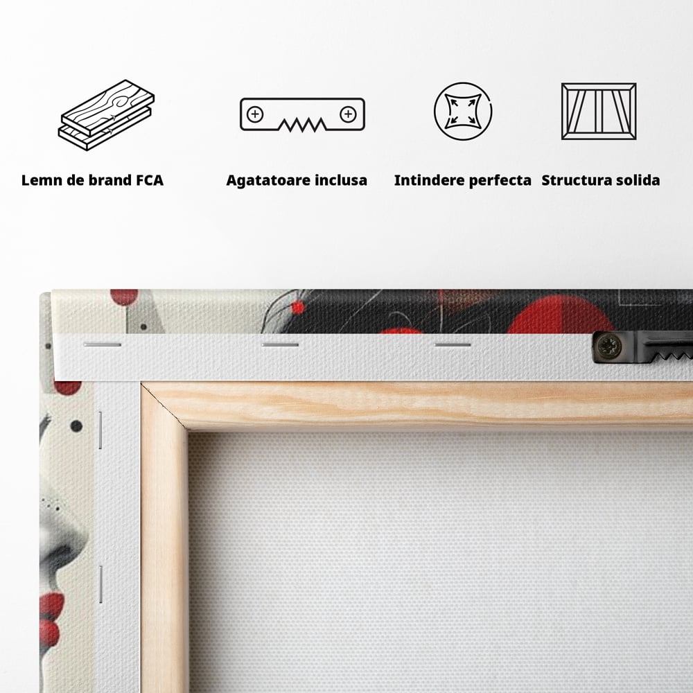 Tablou Canvas Premium, LuxCanva® G1125, Arhitectura Gandului, Abstract, Geometric, Digital, Tehnologie, Suflet, Visare, Neuronal, Conexiune, Living, Dormitor