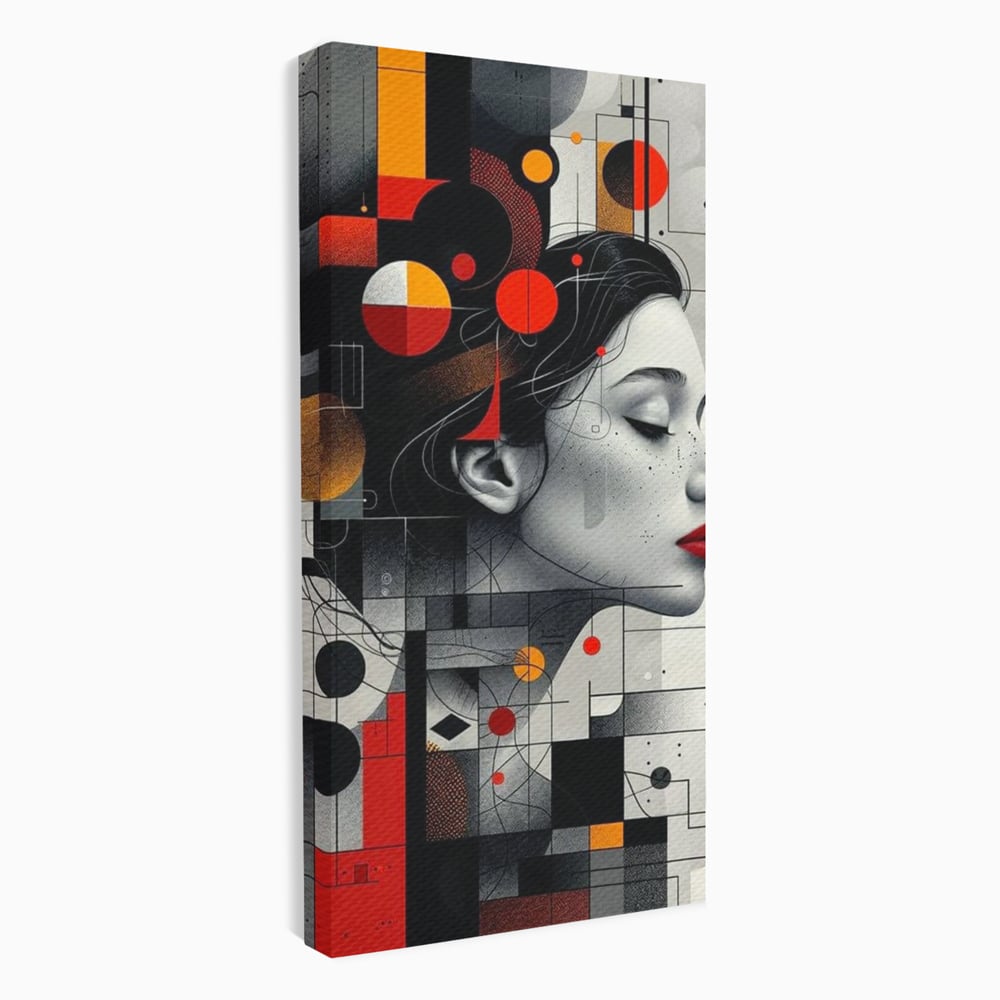 Tablou Canvas Premium, LuxCanva® G1125, Arhitectura Gandului, Abstract, Geometric, Digital, Tehnologie, Suflet, Visare, Neuronal, Conexiune, Living, Dormitor