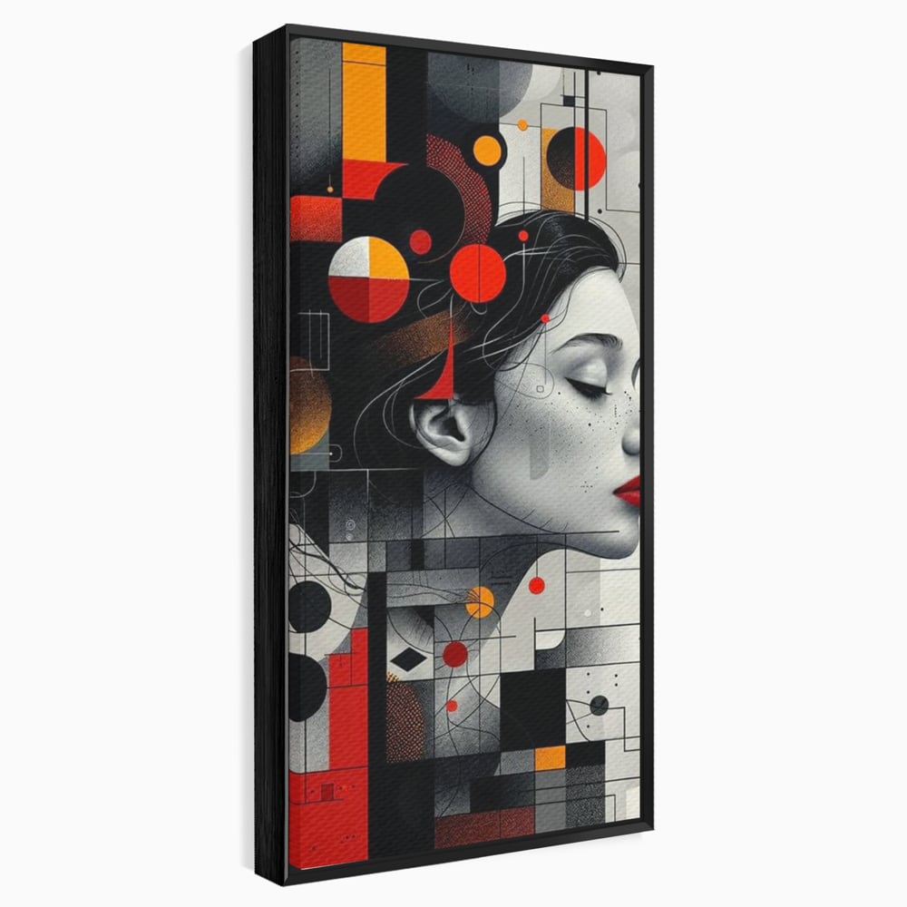 Tablou Canvas Premium, LuxCanva® G1125, Arhitectura Gandului, Abstract, Geometric, Digital, Tehnologie, Suflet, Visare, Neuronal, Conexiune, Living, Dormitor