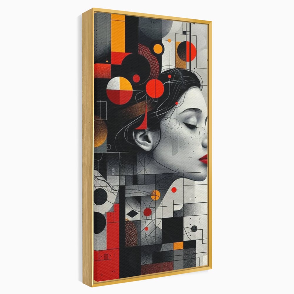 Tablou Canvas Premium, LuxCanva® G1125, Arhitectura Gandului, Abstract, Geometric, Digital, Tehnologie, Suflet, Visare, Neuronal, Conexiune, Living, Dormitor