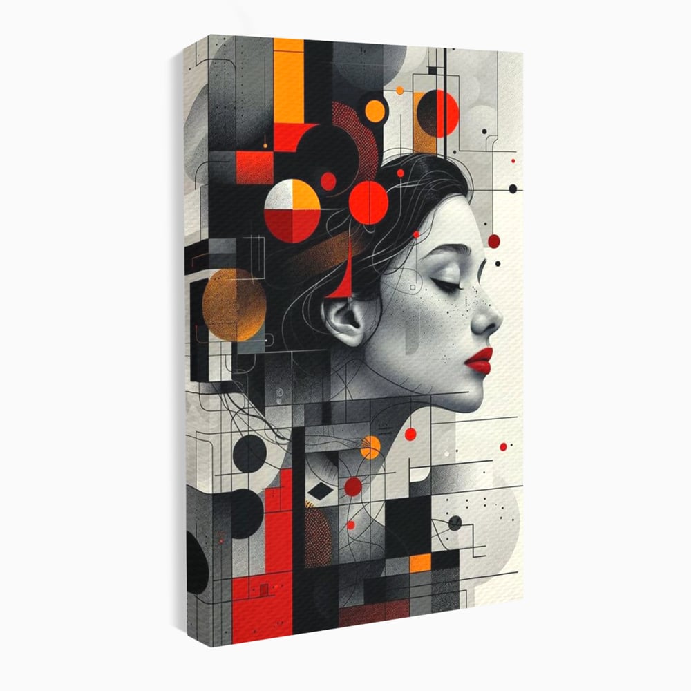 Tablou Canvas Premium, LuxCanva® G1125, Arhitectura Gandului, Abstract, Geometric, Digital, Tehnologie, Suflet, Visare, Neuronal, Conexiune, Living, Dormitor