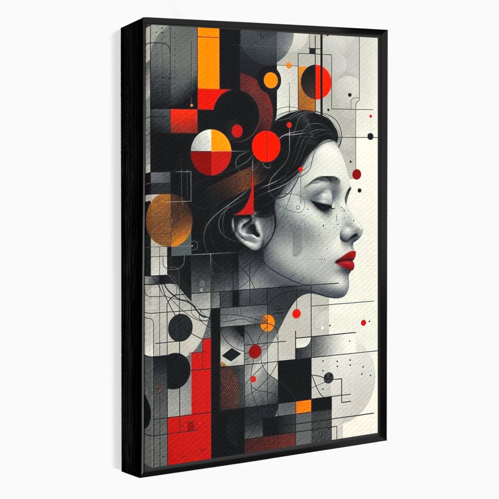 Tablou Canvas Premium, LuxCanva® G1125, Arhitectura Gandului, Abstract, Geometric, Digital, Tehnologie, Suflet, Visare, Neuronal, Conexiune, Living, Dormitor