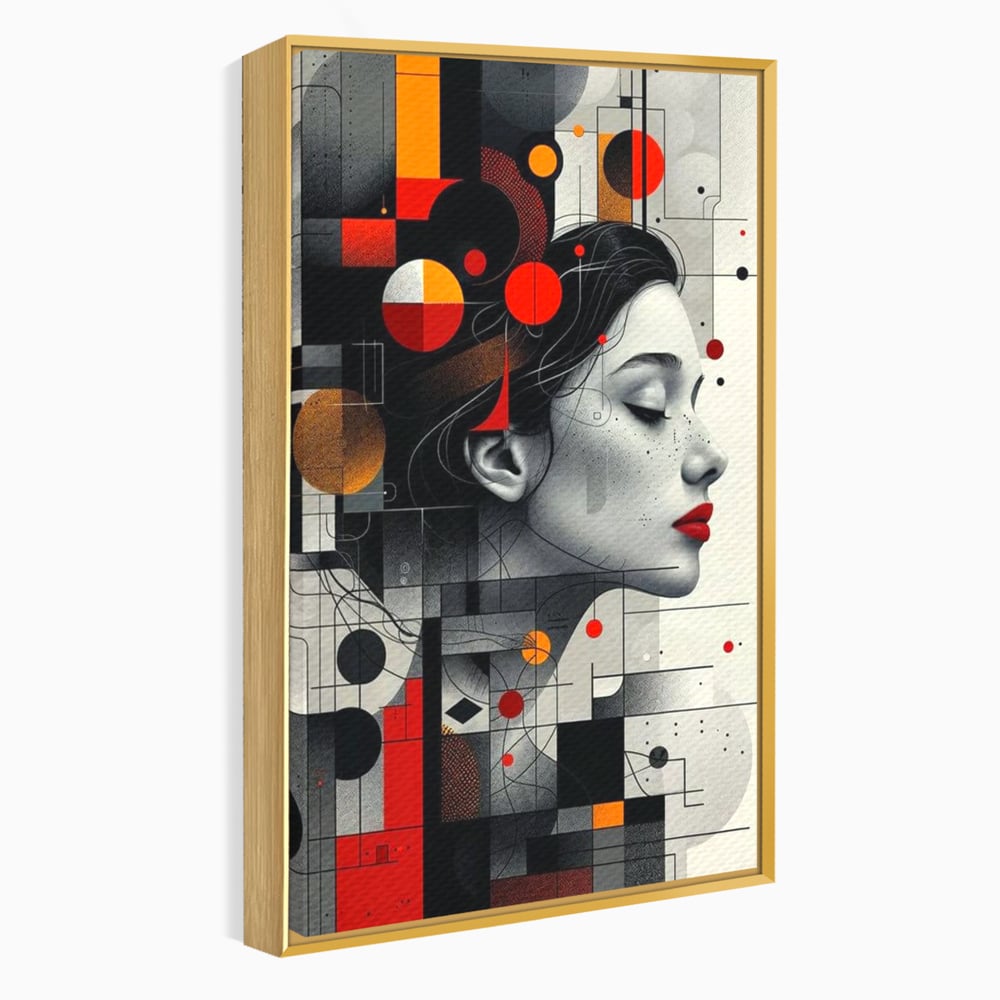 Tablou Canvas Premium, LuxCanva® G1125, Arhitectura Gandului, Abstract, Geometric, Digital, Tehnologie, Suflet, Visare, Neuronal, Conexiune, Living, Dormitor
