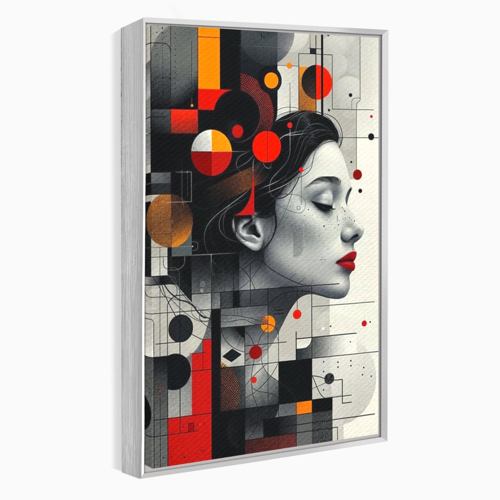 Tablou Canvas Premium, LuxCanva® G1125, Arhitectura Gandului, Abstract, Geometric, Digital, Tehnologie, Suflet, Visare, Neuronal, Conexiune, Living, Dormitor