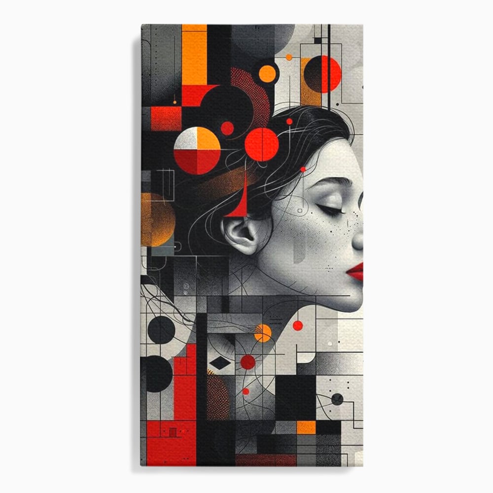 Tablou Canvas Premium, LuxCanva® G1125, Arhitectura Gandului, Abstract, Geometric, Digital, Tehnologie, Suflet, Visare, Neuronal, Conexiune, Living, Dormitor