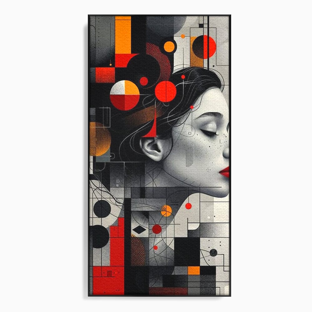 Tablou Canvas Premium, LuxCanva® G1125, Arhitectura Gandului, Abstract, Geometric, Digital, Tehnologie, Suflet, Visare, Neuronal, Conexiune, Living, Dormitor