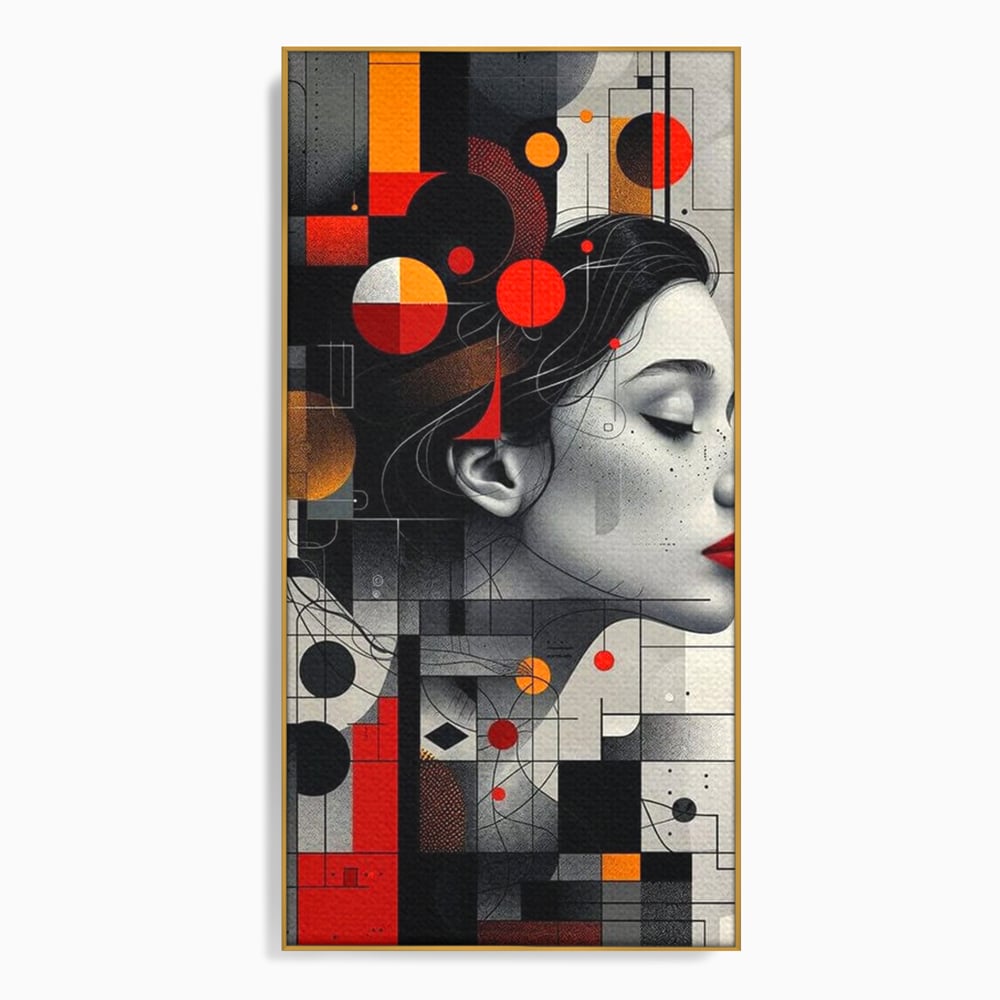 Tablou Canvas Premium, LuxCanva® G1125, Arhitectura Gandului, Abstract, Geometric, Digital, Tehnologie, Suflet, Visare, Neuronal, Conexiune, Living, Dormitor