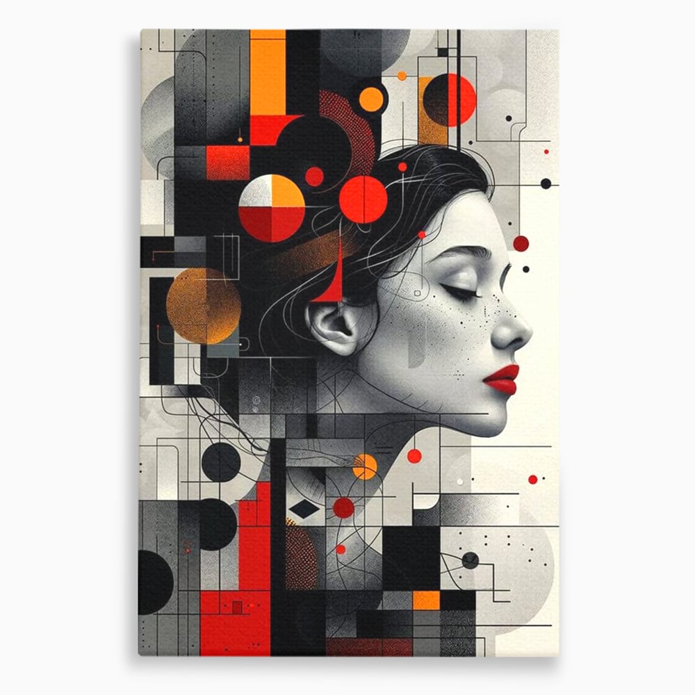 Tablou Canvas Premium, LuxCanva® G1125, Arhitectura Gandului, Abstract, Geometric, Digital, Tehnologie, Suflet, Visare, Neuronal, Conexiune, Living, Dormitor