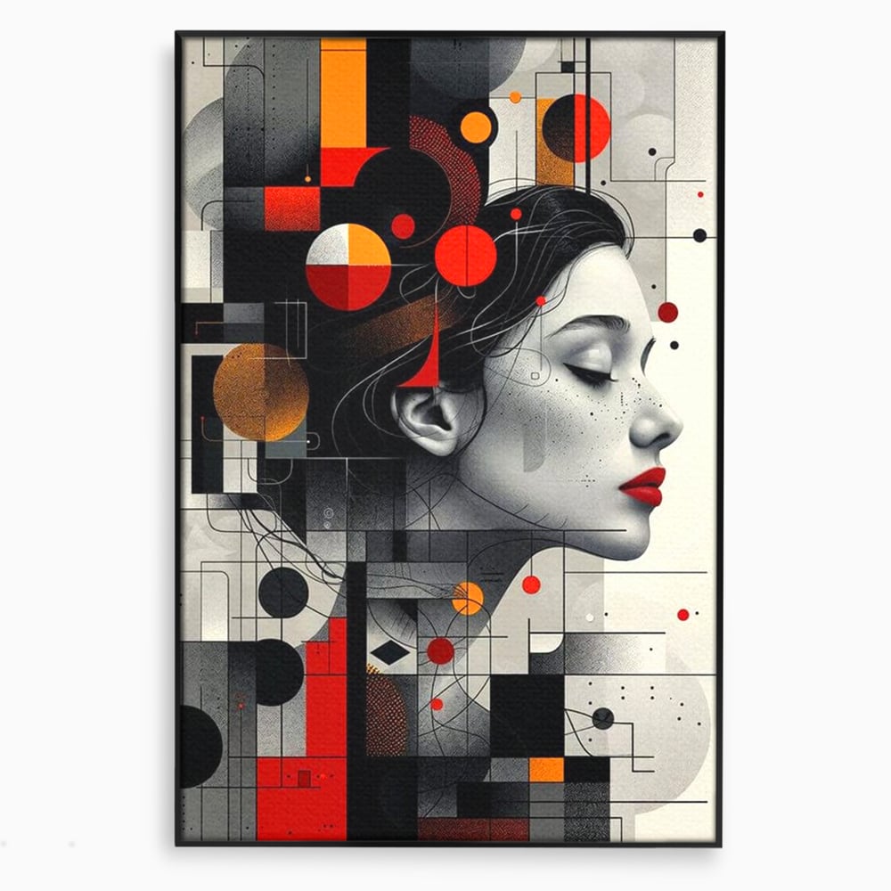 Tablou Canvas Premium, LuxCanva® G1125, Arhitectura Gandului, Abstract, Geometric, Digital, Tehnologie, Suflet, Visare, Neuronal, Conexiune, Living, Dormitor