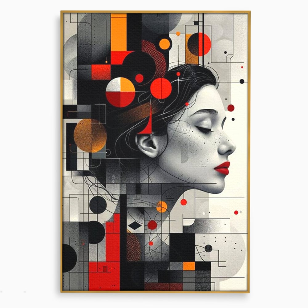 Tablou Canvas Premium, LuxCanva® G1125, Arhitectura Gandului, Abstract, Geometric, Digital, Tehnologie, Suflet, Visare, Neuronal, Conexiune, Living, Dormitor