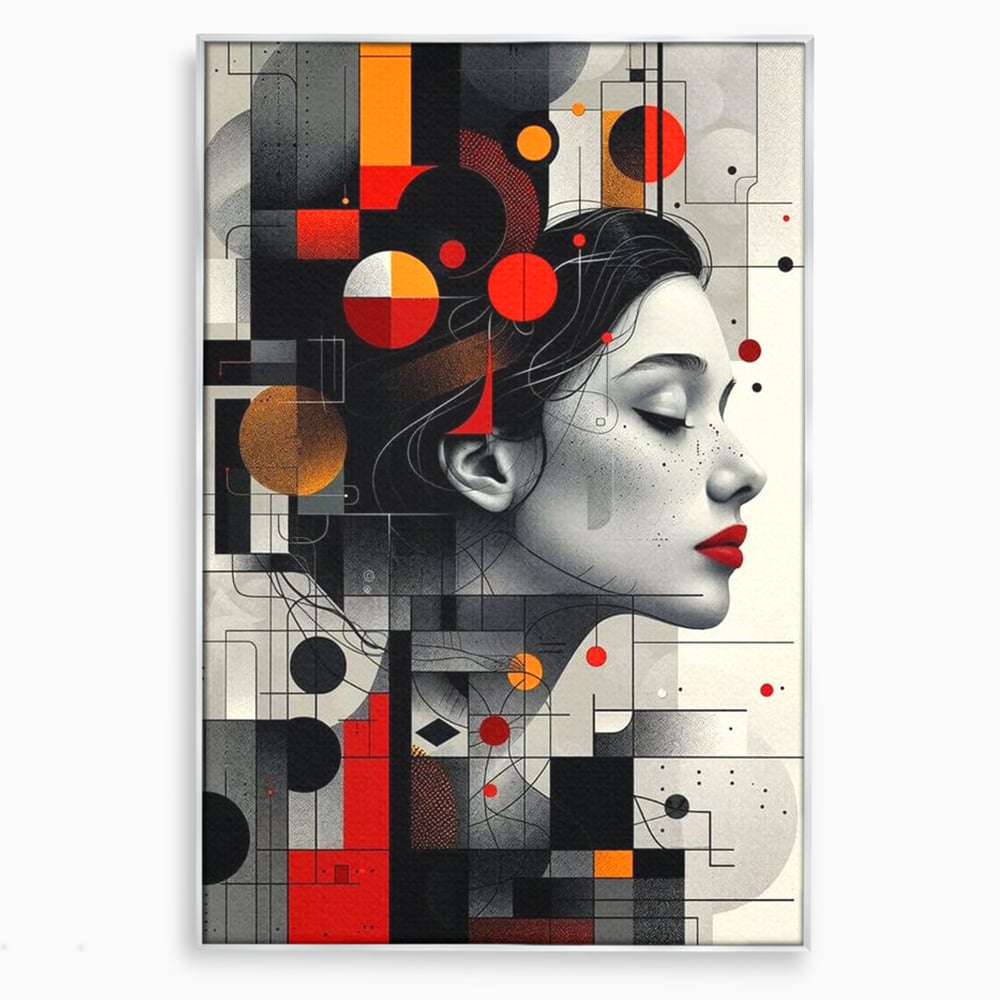 Tablou Canvas Premium, LuxCanva® G1125, Arhitectura Gandului, Abstract, Geometric, Digital, Tehnologie, Suflet, Visare, Neuronal, Conexiune, Living, Dormitor